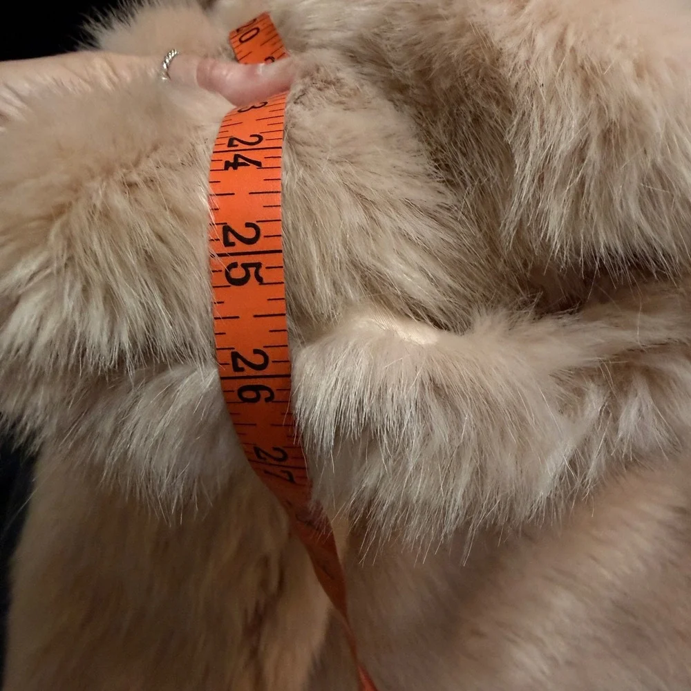 Cliche Pink Faux Fur Coat Coquette Glam Barbiecore XL Blush Winter Ski Bunny